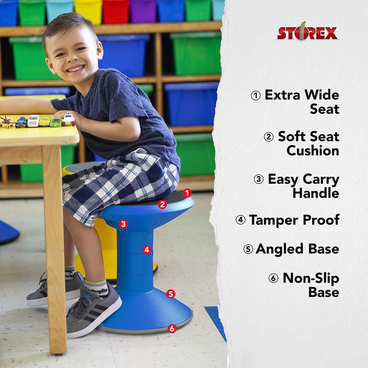 Thumbnail 8 Adjustable Wiggle Stool: Blue 