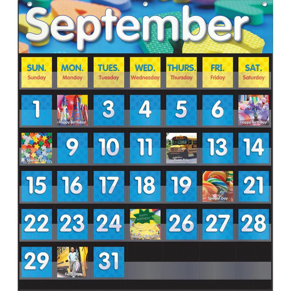 Monthly Calendar Pocket Chart Scholastic Canada Book Clubs
