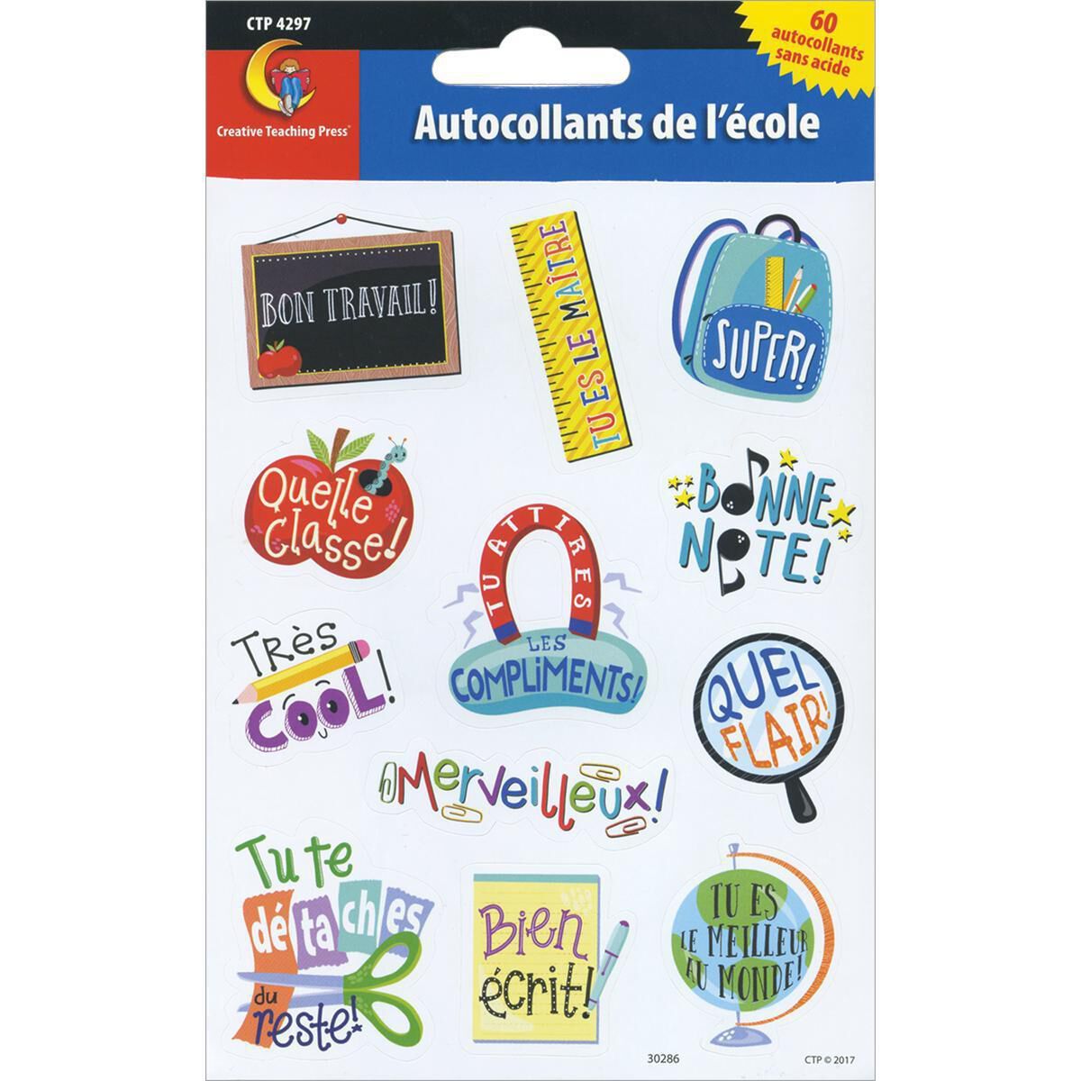  Autocollants de l'&eacute;cole 