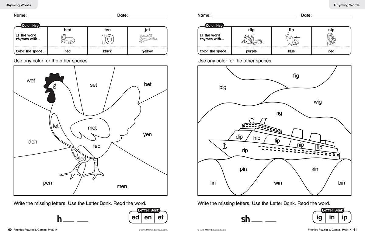 Thumbnail 4 Phonics Puzzles &amp; Games: PreK-K 