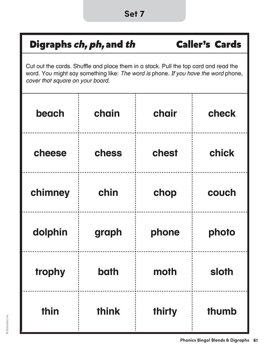 Thumbnail 4 Phonics Bingo!: Blends &amp; Digraphs 