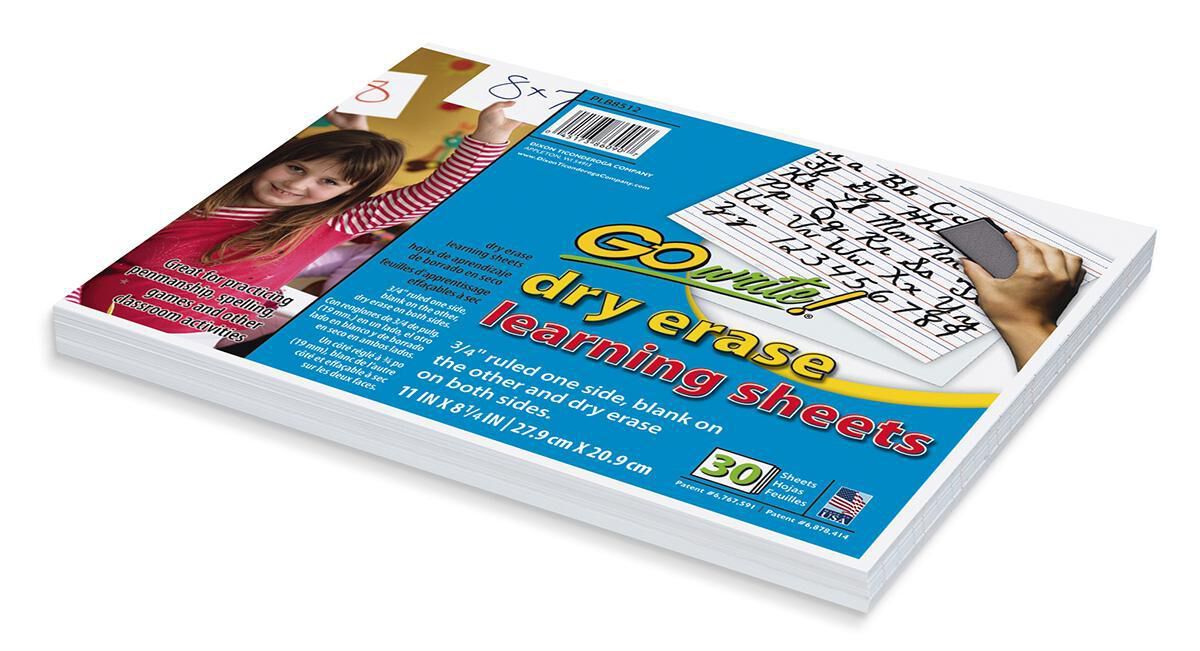 Thumbnail 3GoWrite!&reg; Dry Erase Learning Sheets 30-Pack