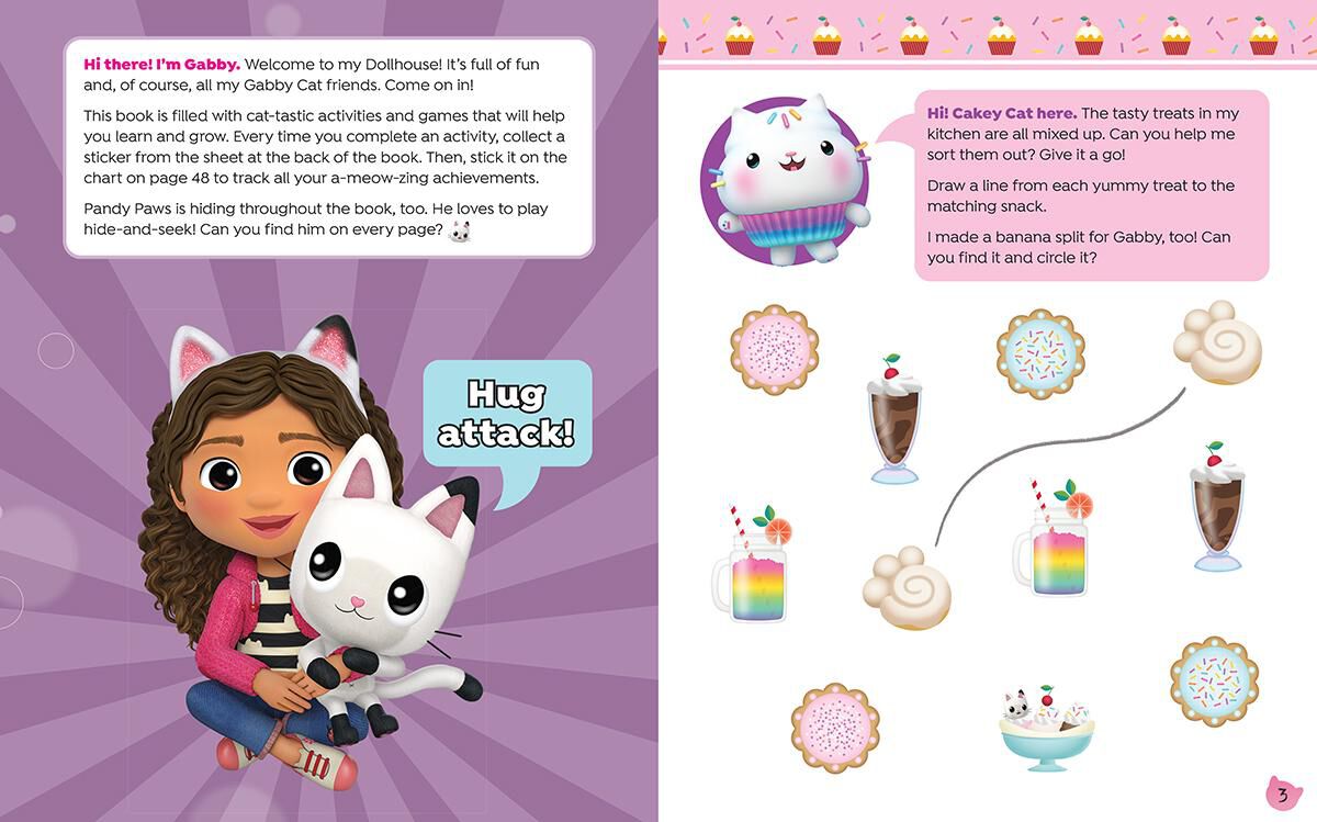 Thumbnail 2 Gabby's Dollhouse: Let's Give It a Go! Activity Book with Pencil Topper 