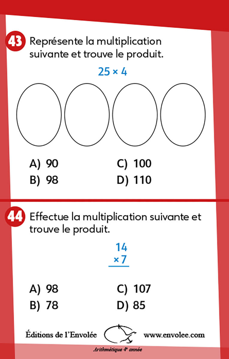 Thumbnail 2 Math &agrave; la carte : Arithm&eacute;tique 4e ann&eacute;e 