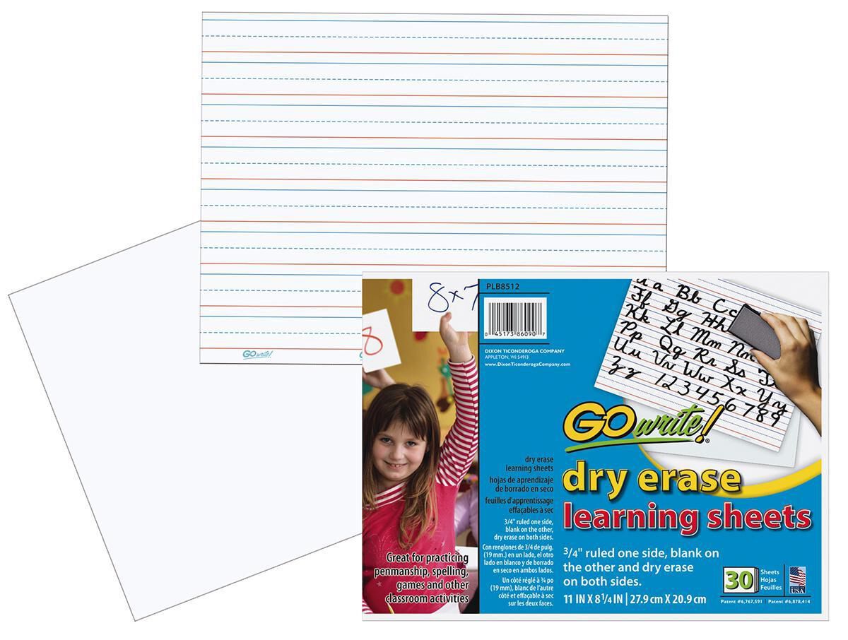 Thumbnail 2GoWrite!&reg; Dry Erase Learning Sheets 30-Pack