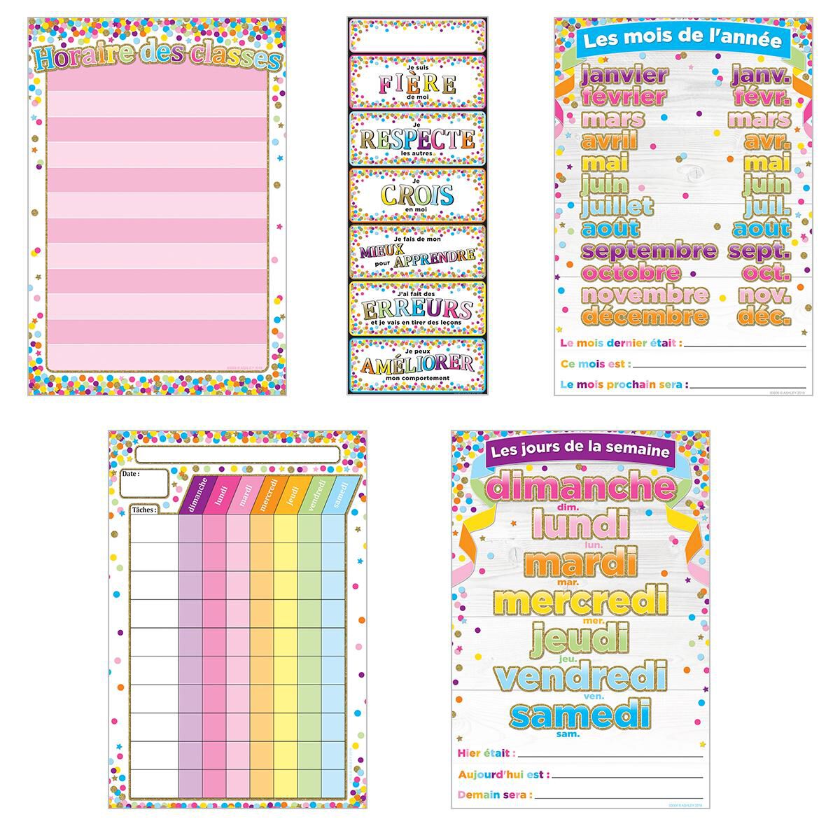 Ensemble d'affiches pour la classe Confettis