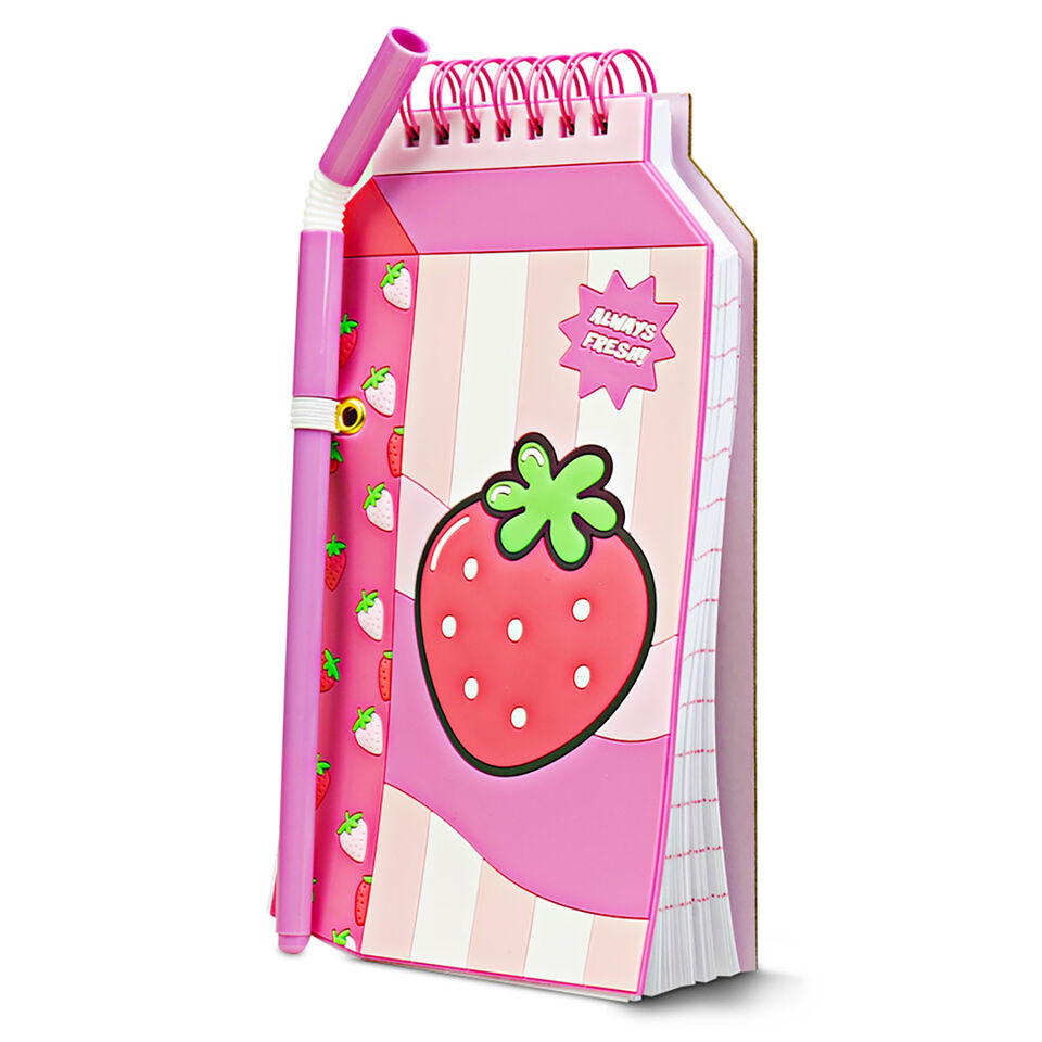 Strawberry Milk Carton Notepad with Straw Pen Set | Scholastic Canada ...