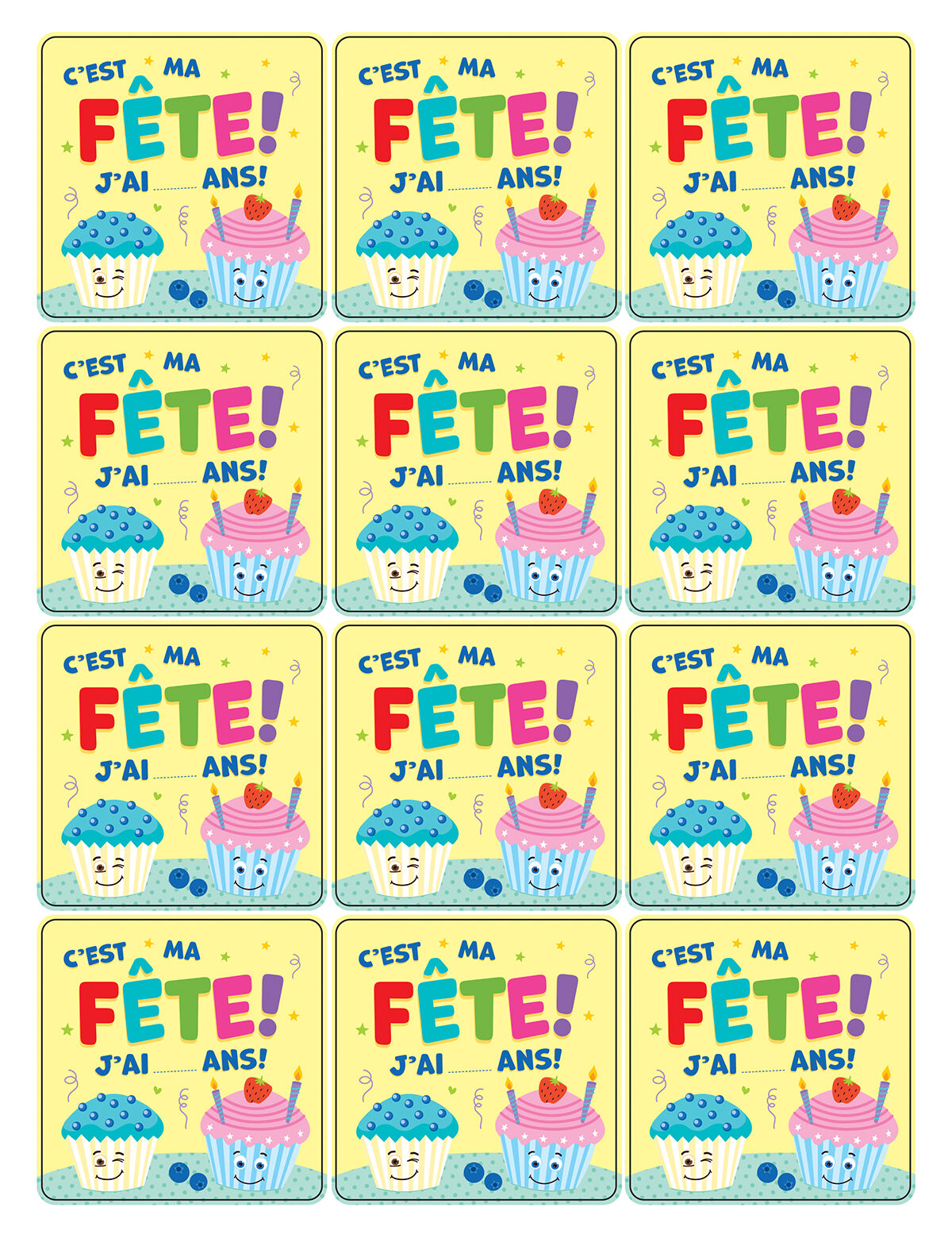 Badges - Autocollants C'est ma f&ecirc;te (36)