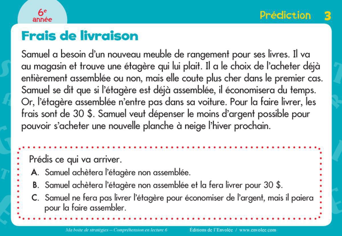 Thumbnail 3 Ma bo&icirc;te de strat&eacute;gies : Compr&eacute;hension en lecture 6 
