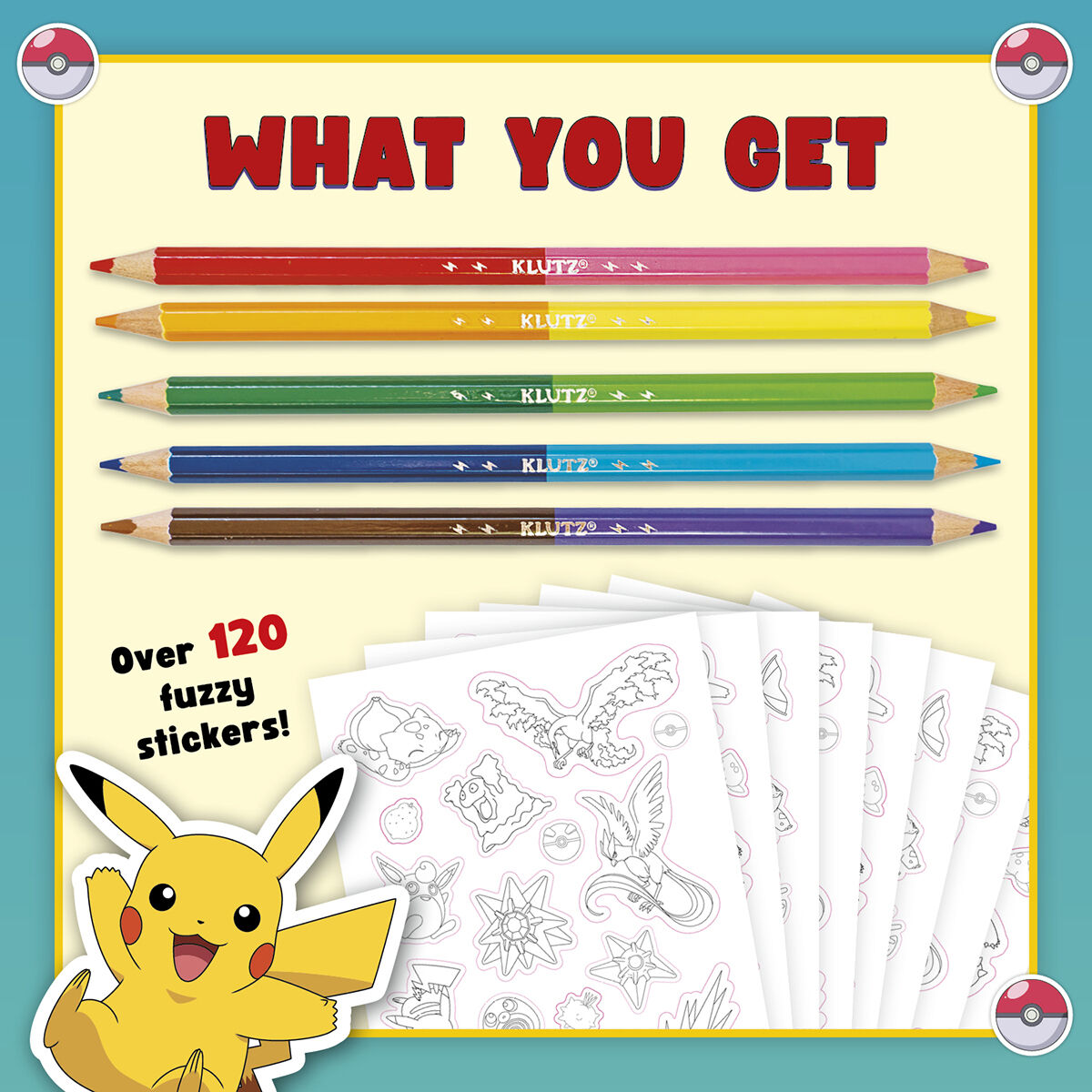 Thumbnail 2 Klutz Pok&eacute;mon Color Your Own Fuzzy Stickers 