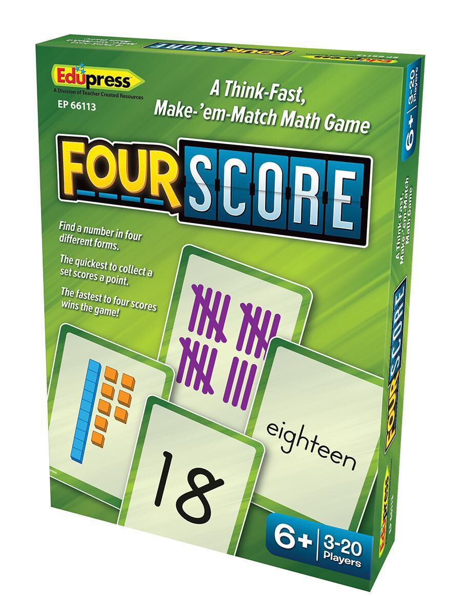 Four Score Math Card Game