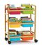 Thumbnail 1 Small Bamboo Book Browser Cart with Vibrant Tubs
