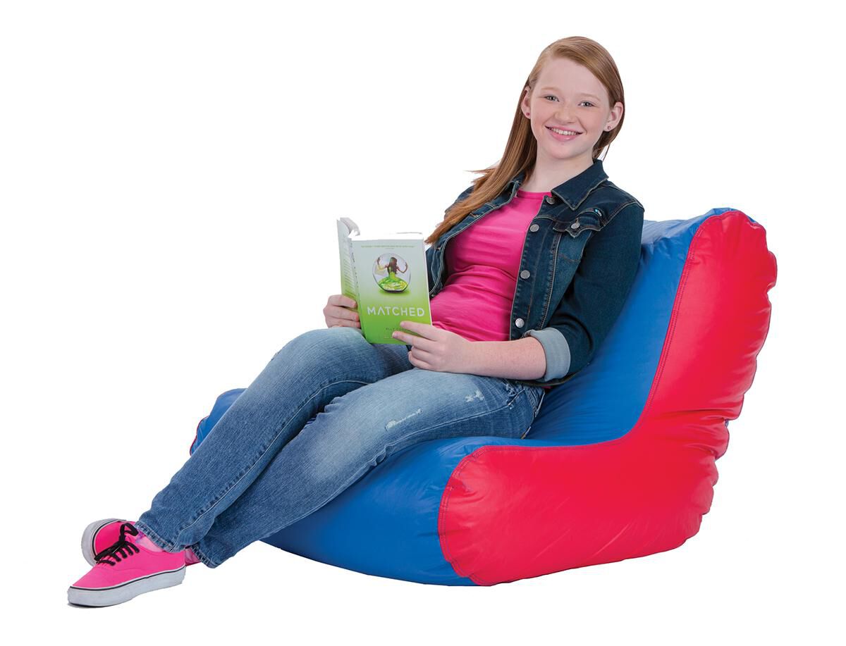  Bean Bag Lounger: Red and Blue 
