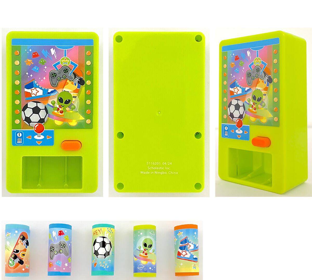 Thumbnail 2 Claw Machine Eraser Set: Green Alien 