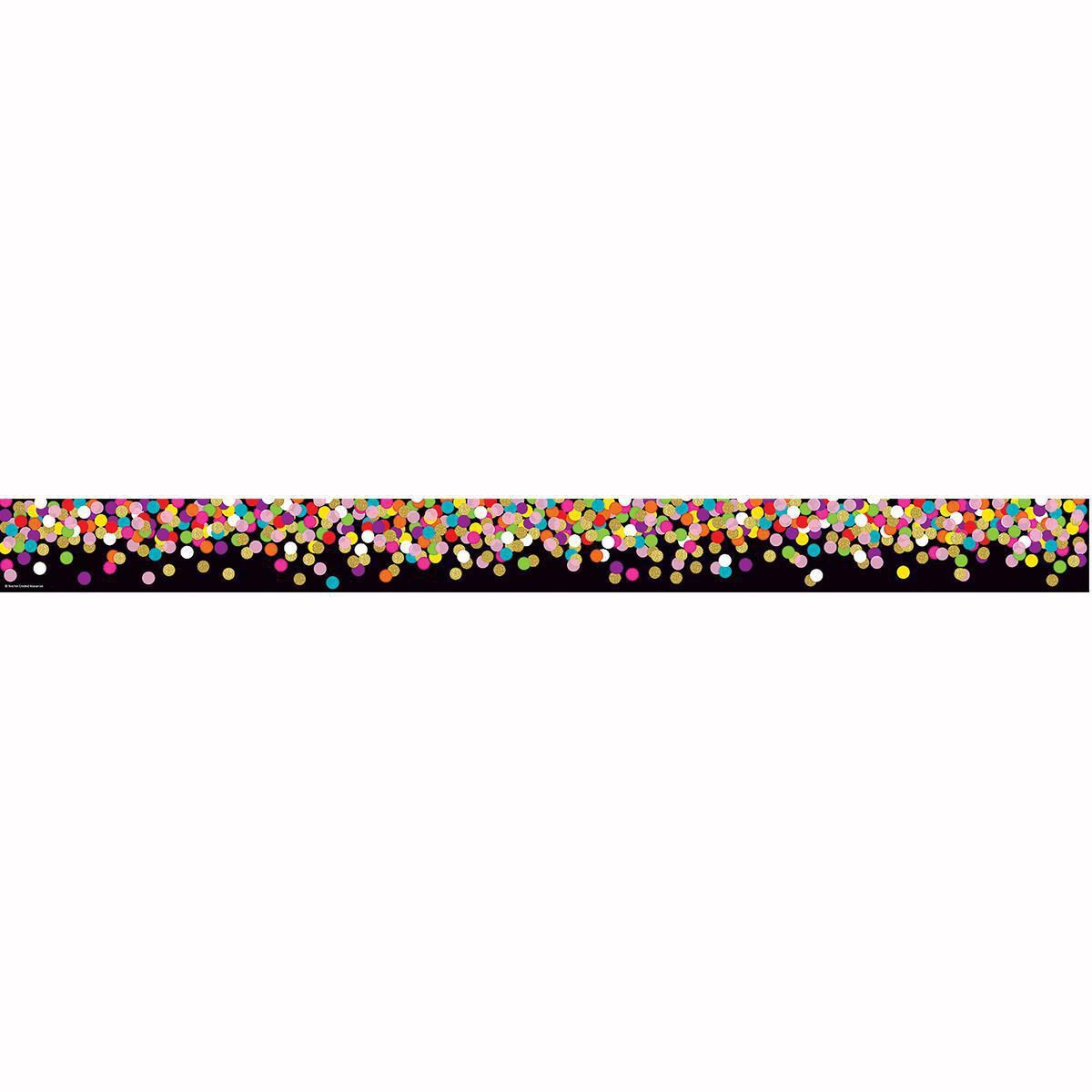 Thumbnail 2Colorful Confetti on Black Straight Border Trimmer
