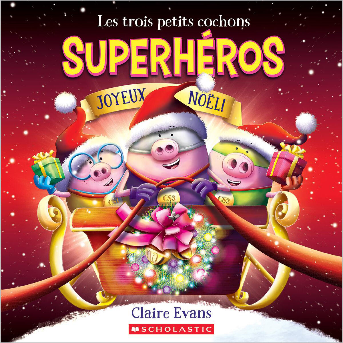 Ensemble Les trois petits cochons superh&eacute;ros : Joyeux No&euml;l
