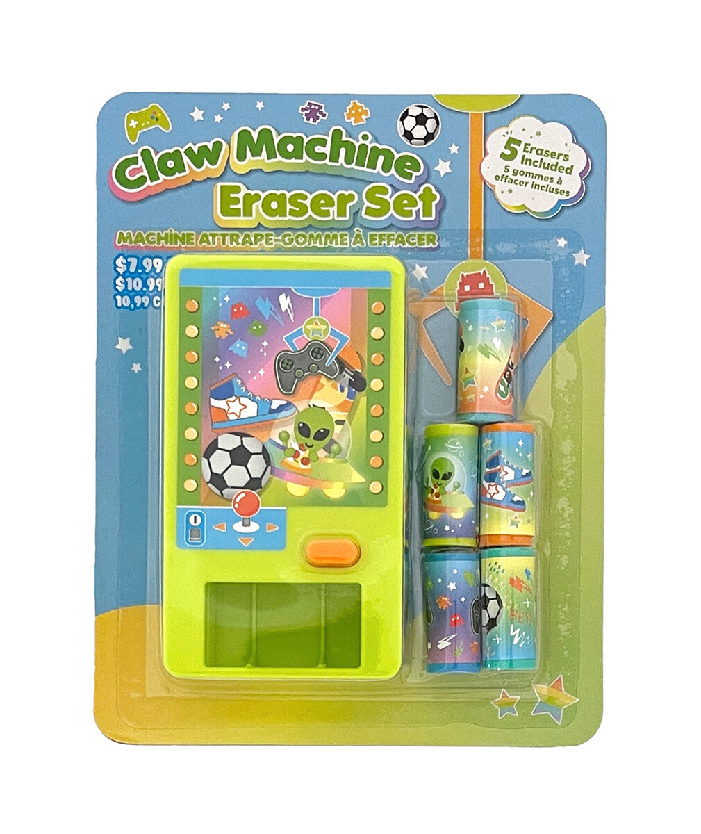  Claw Machine Eraser Set: Green Alien 