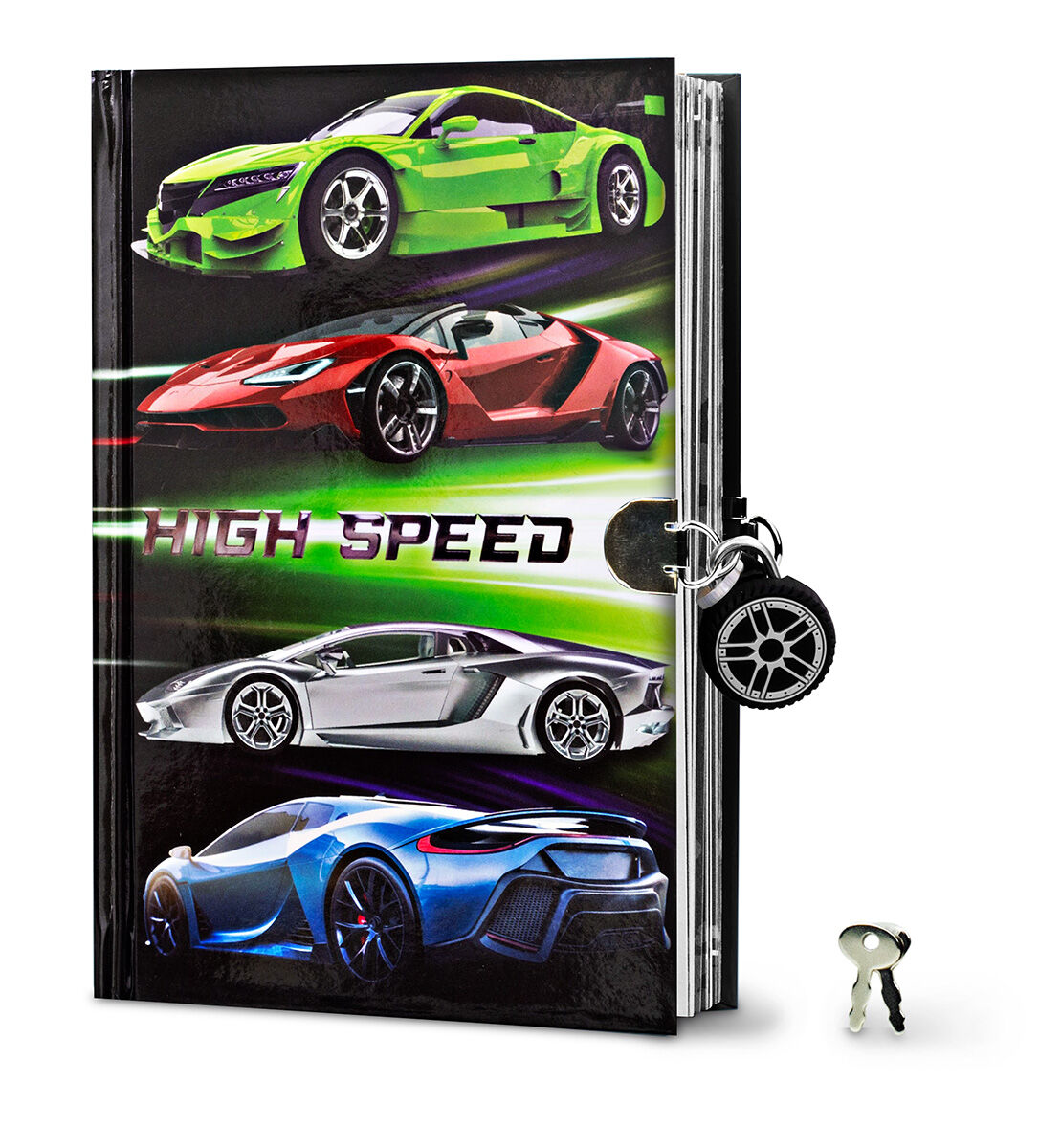  Diary: Car with Lock and Keys 