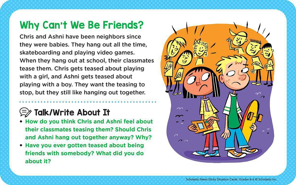 Thumbnail 4Scholastic News Sticky Situation Cards: Grades 4-6 180 Discussion Prompts That Encourage Dialogue, Debate & Critical Thinking