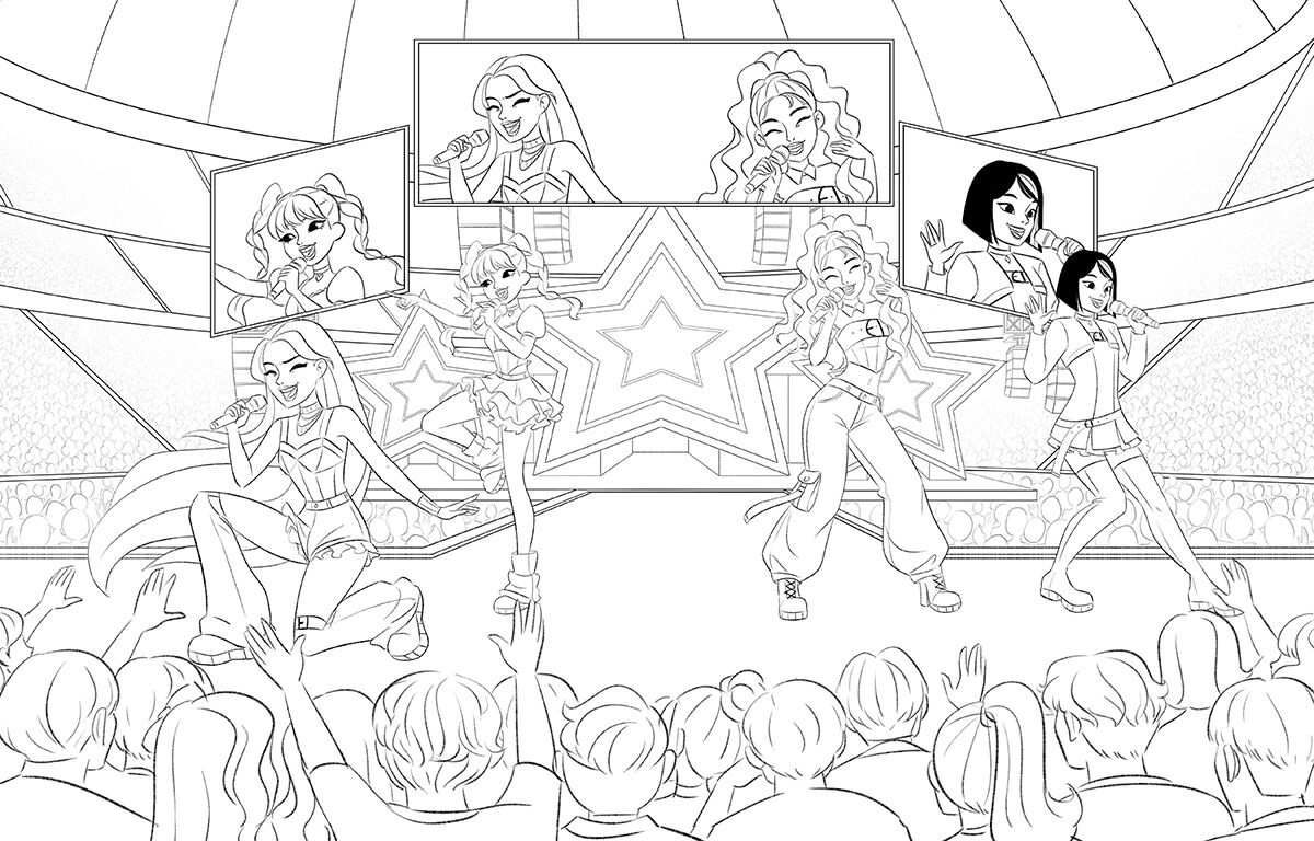 Thumbnail 2K-Pop Girl Power Coloring Book