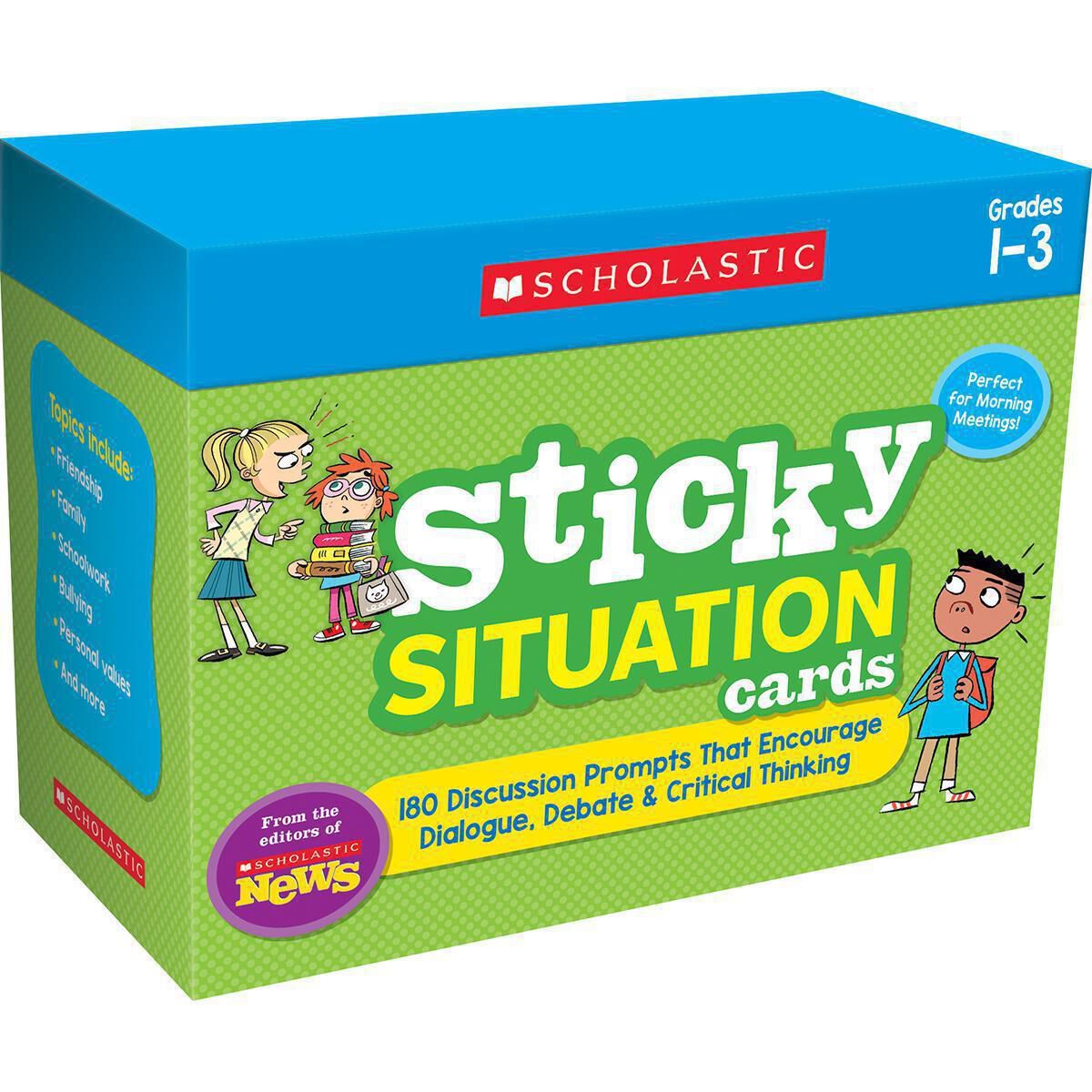  Scholastic News Sticky Situation Cards: Grades 1-3 180 Discussion Prompts That Encourage Dialogue, Debate &amp; Critical Thinking 