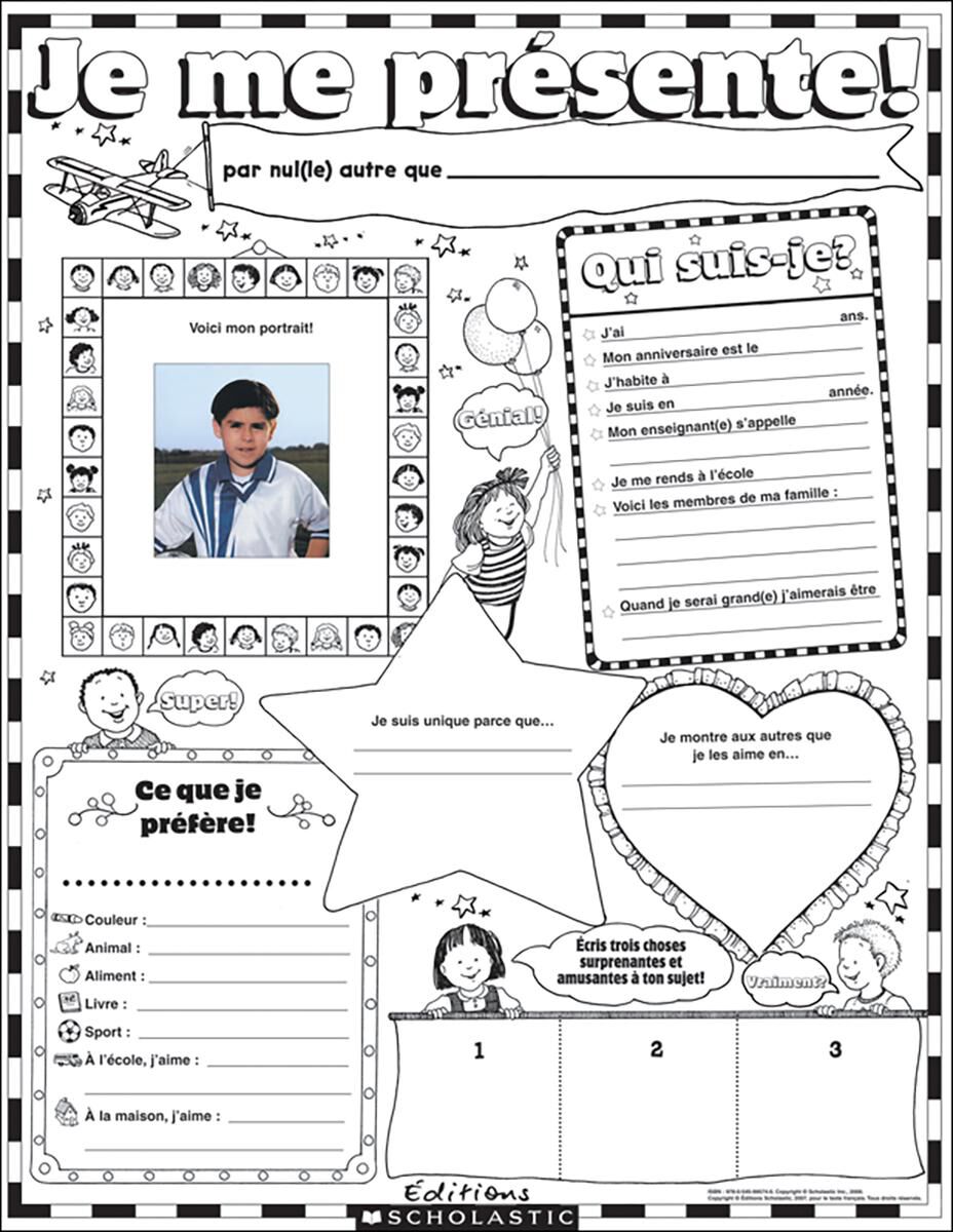 Thumbnail 2 Ensemble d'affiches &agrave; compl&eacute;ter : Je me pr&eacute;sente! 