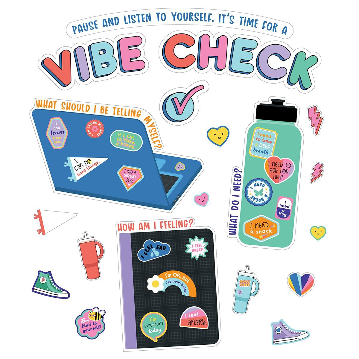  We Stick Together: Vibe Check Bulletin Board Set 