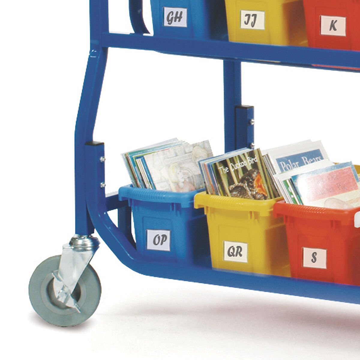 Thumbnail 3Library on Wheels Cart: 18 Small Book Tubs
