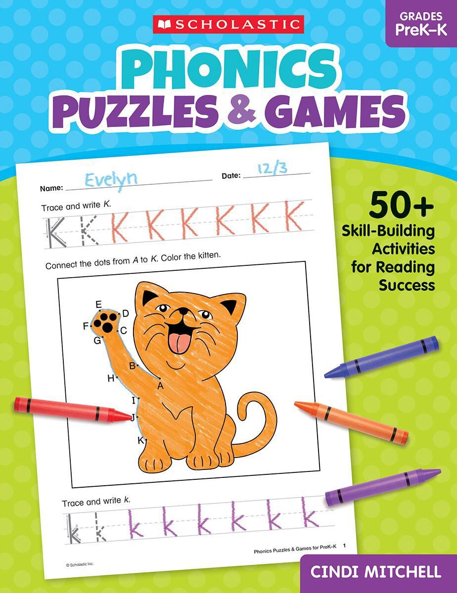  Phonics Puzzles &amp; Games: PreK-K 