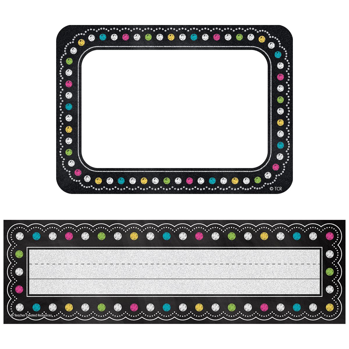  Chalkboard Brights Name Tag/Label 2-Pack 