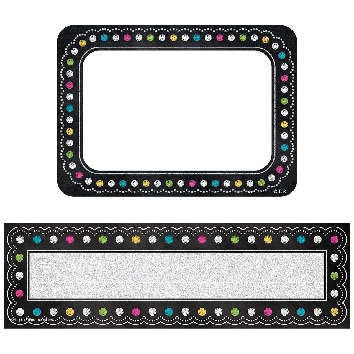  Chalkboard Brights Name Tag/Label 2-Pack 