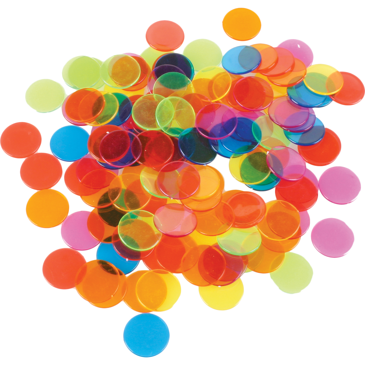 Transparent Circle Counting Chips 250 Piece