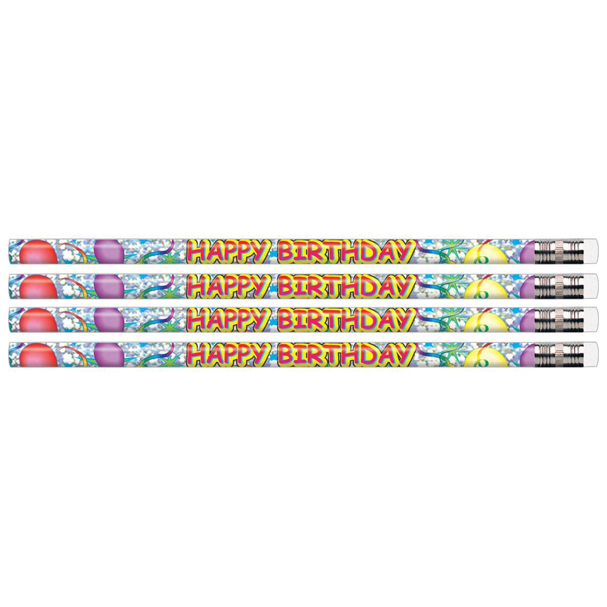  Happy Birthday Glitz Educational Pencils 