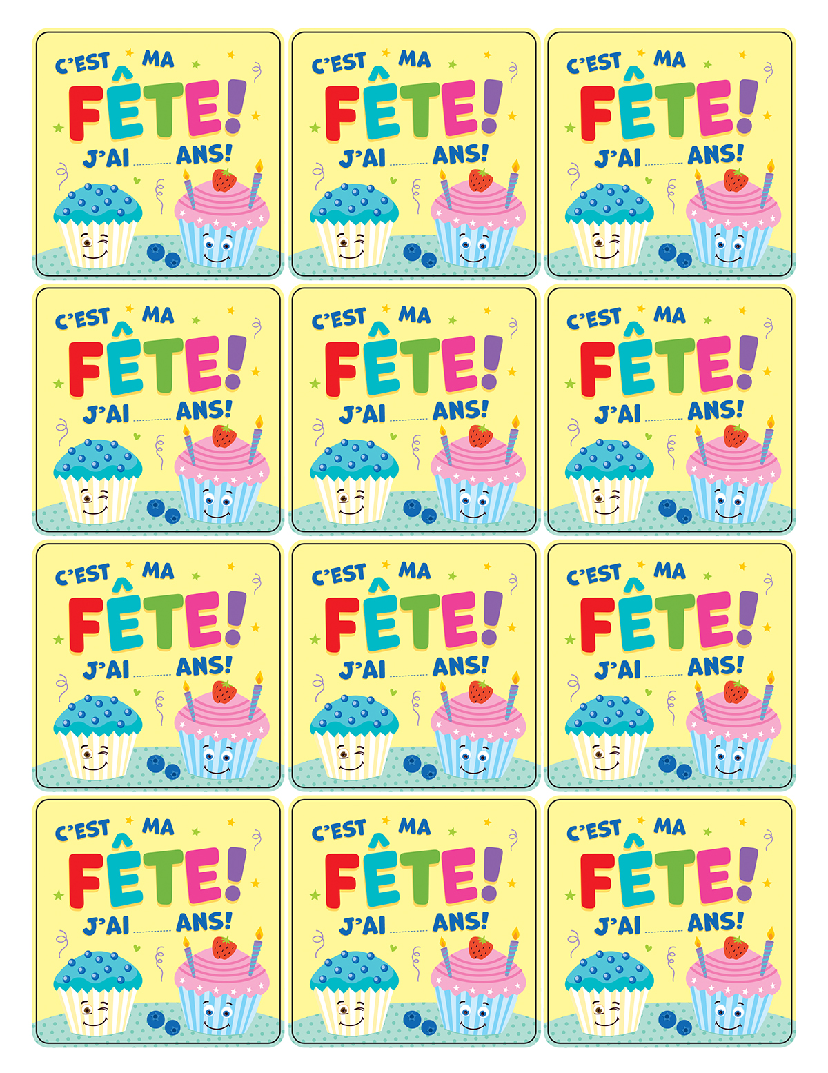 Badges - Autocollants C'est ma f&ecirc;te (36)
