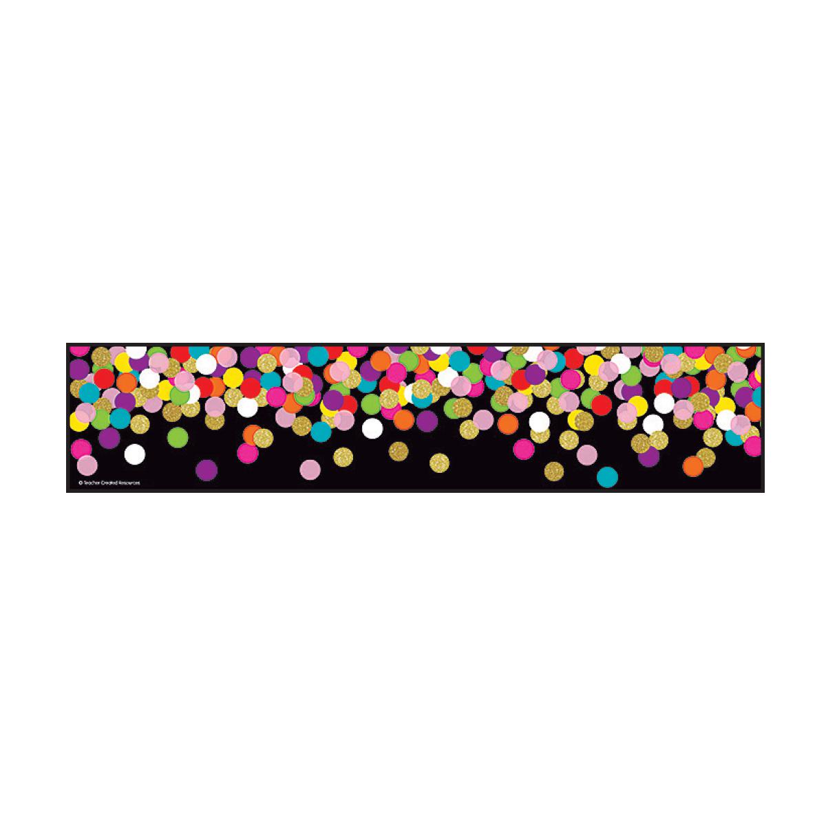  Colorful Confetti on Black Straight Border Trimmer 