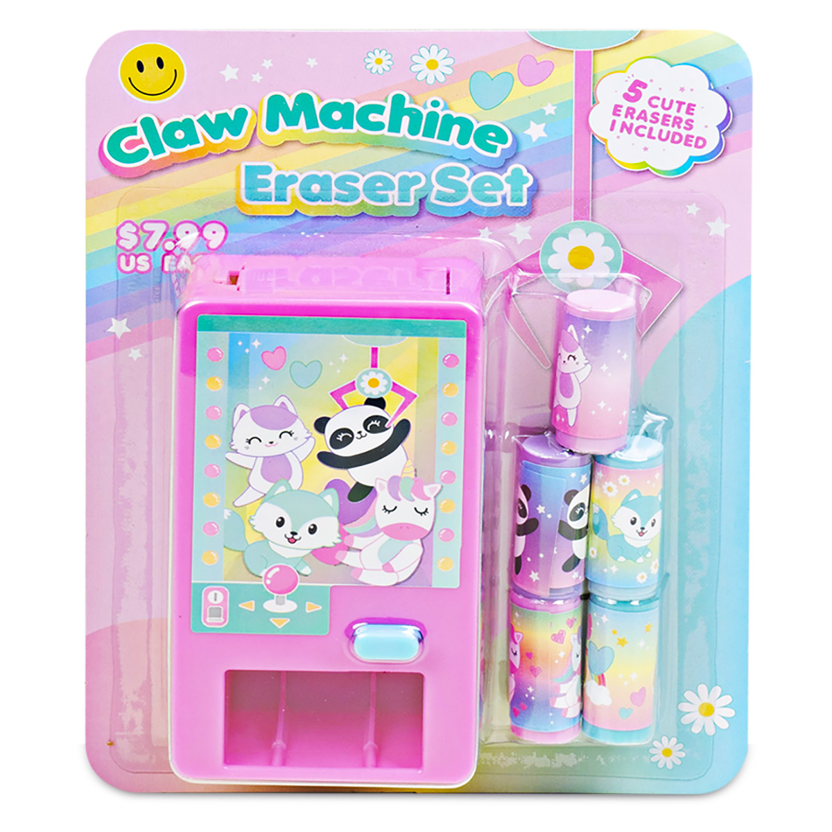Claw Machine Eraser Set: Pink