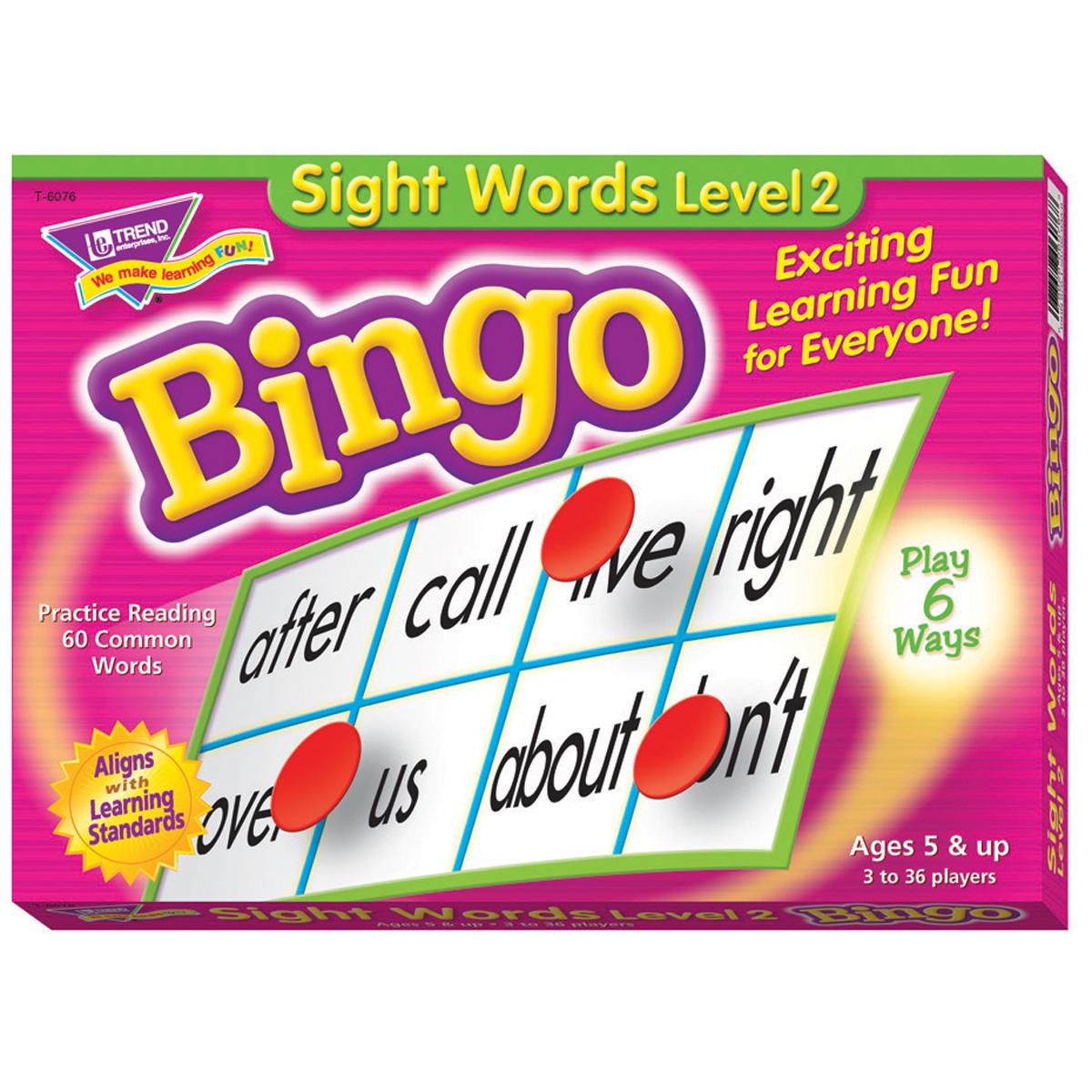  Sight Words Bingo Level 2 