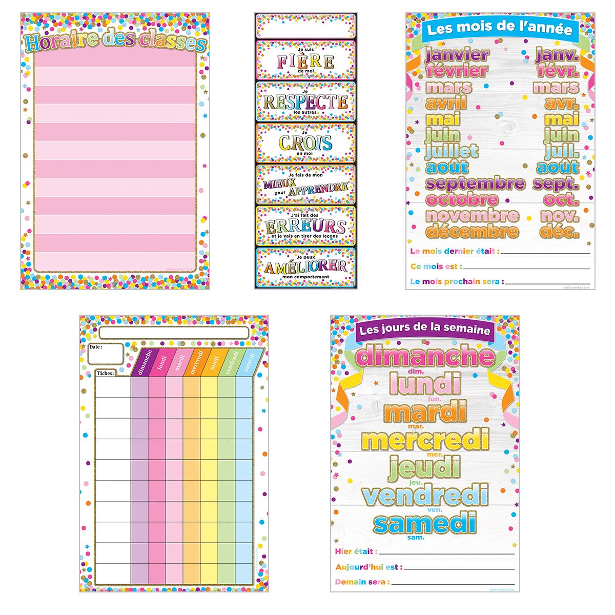 Ensemble d'affiches pour la classe Confettis