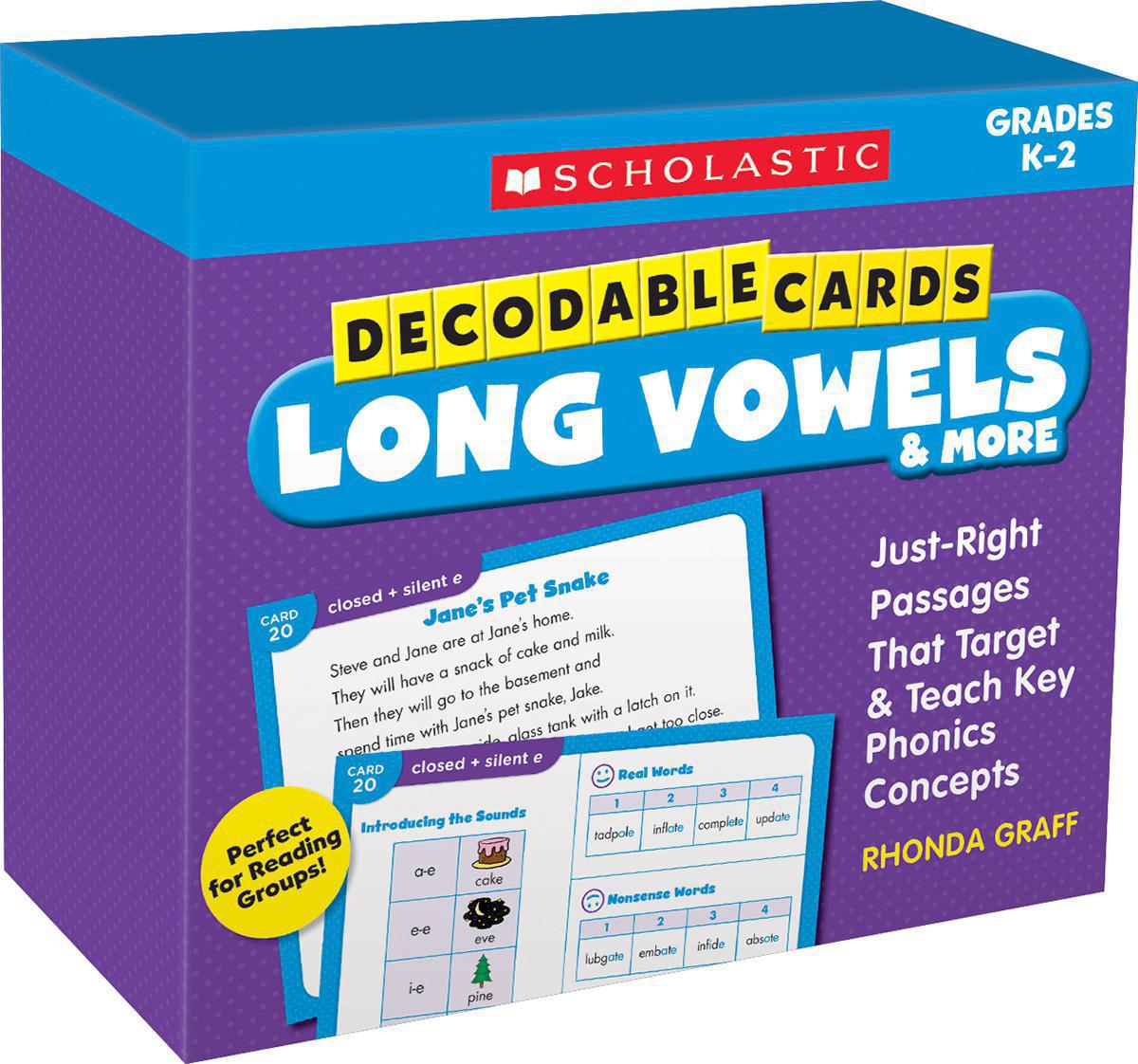  Decodable Cards: Long Vowels &amp; More 