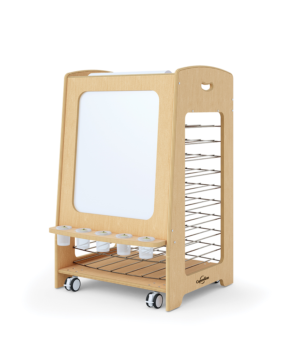Seoras Birch Painting Easel with Drying Rack (with Casters)