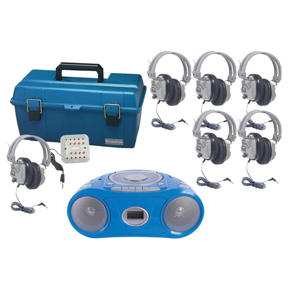Hamilton Deluxe 6-Station Listening Centre with Bluetooth&reg;/CD/Cassette/FM