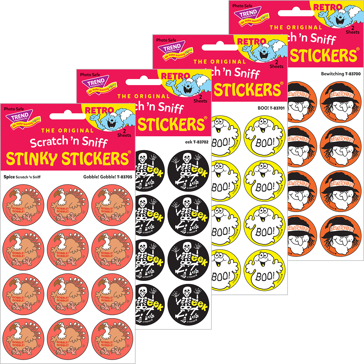  Retro Fall Stinky Stickers Pack 