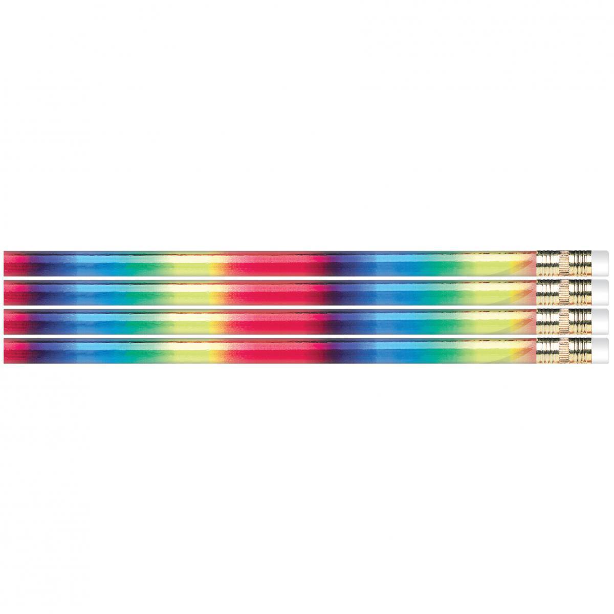  Metallic Rainbow Glitz Assorted Designer Pencils 