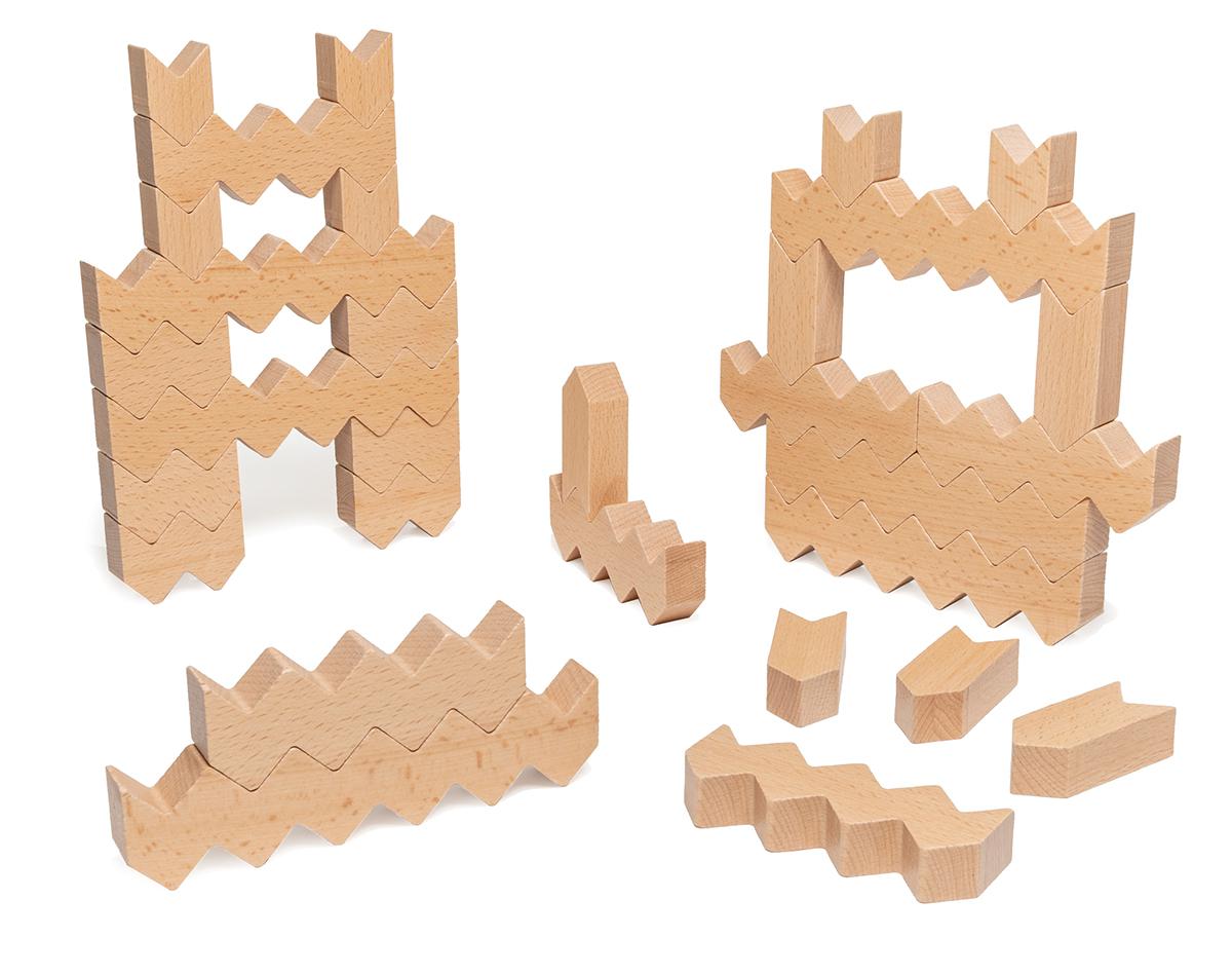  Educational Advantage: Zig Zag 30-Piece Block Set 