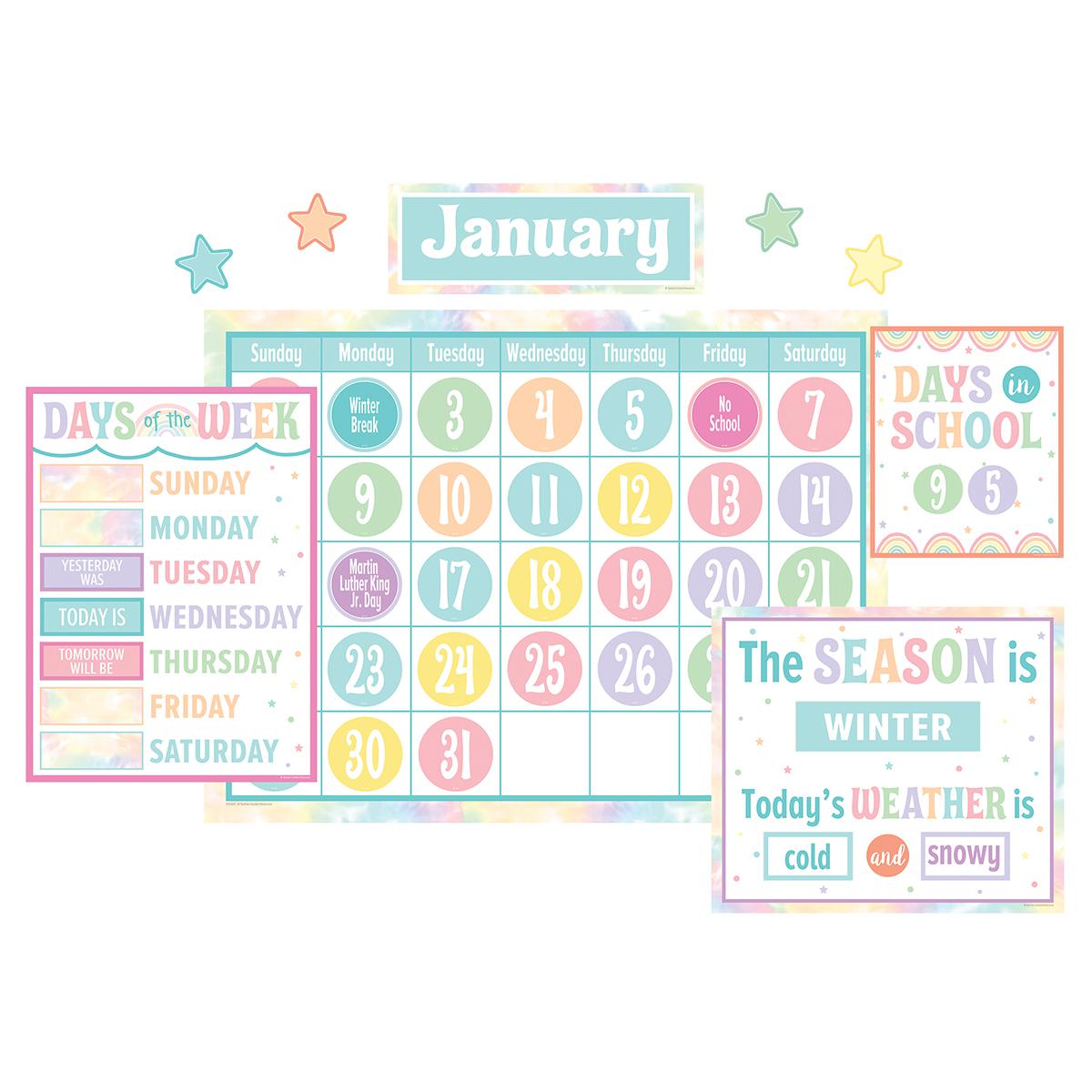  Pastel Pop Calendar Bulletin Board 