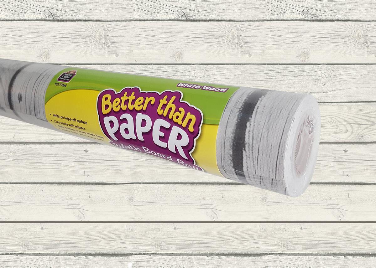 Better Than Paper Bulletin Board Roll: White Wood