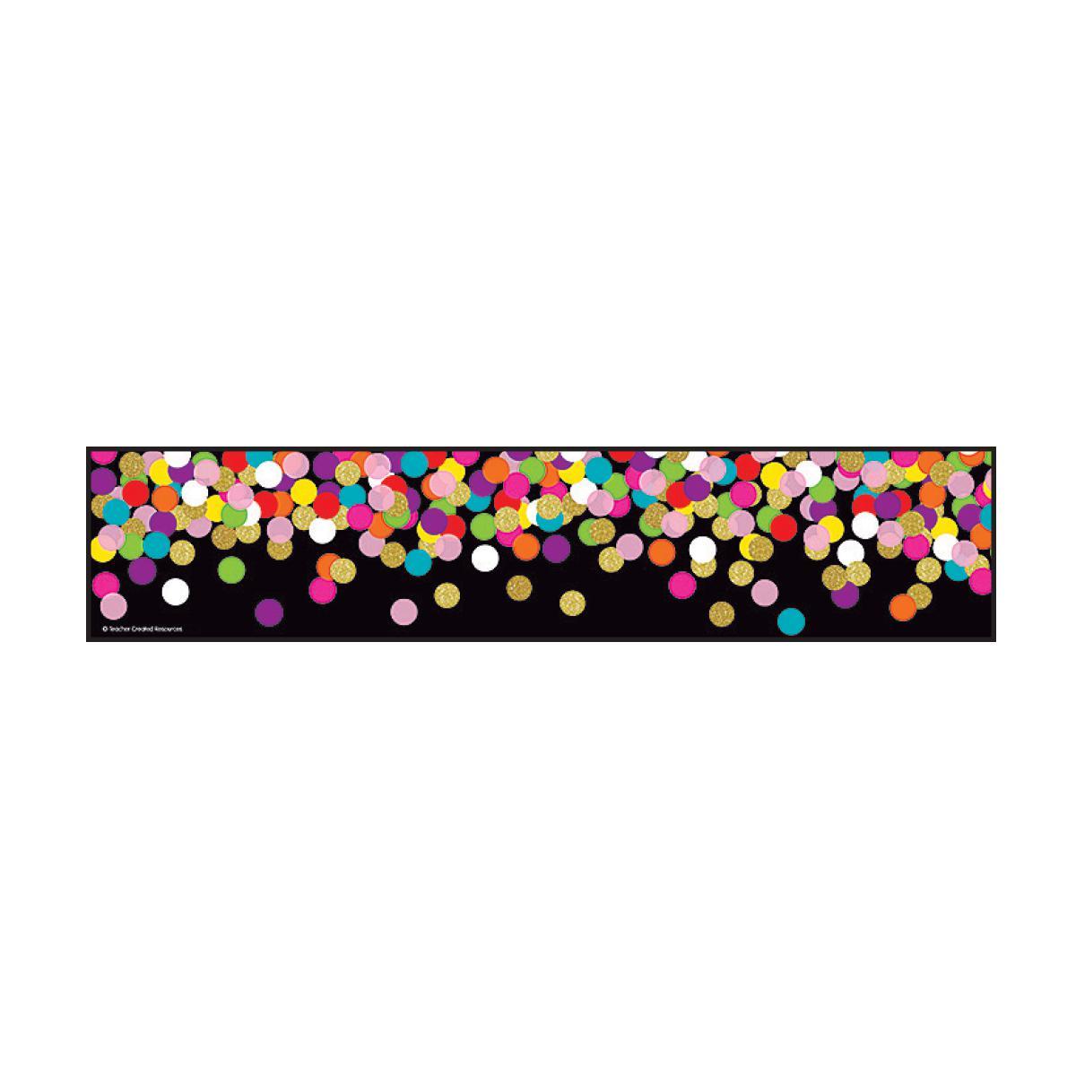 Colorful Confetti on Black Straight Border Trimmer