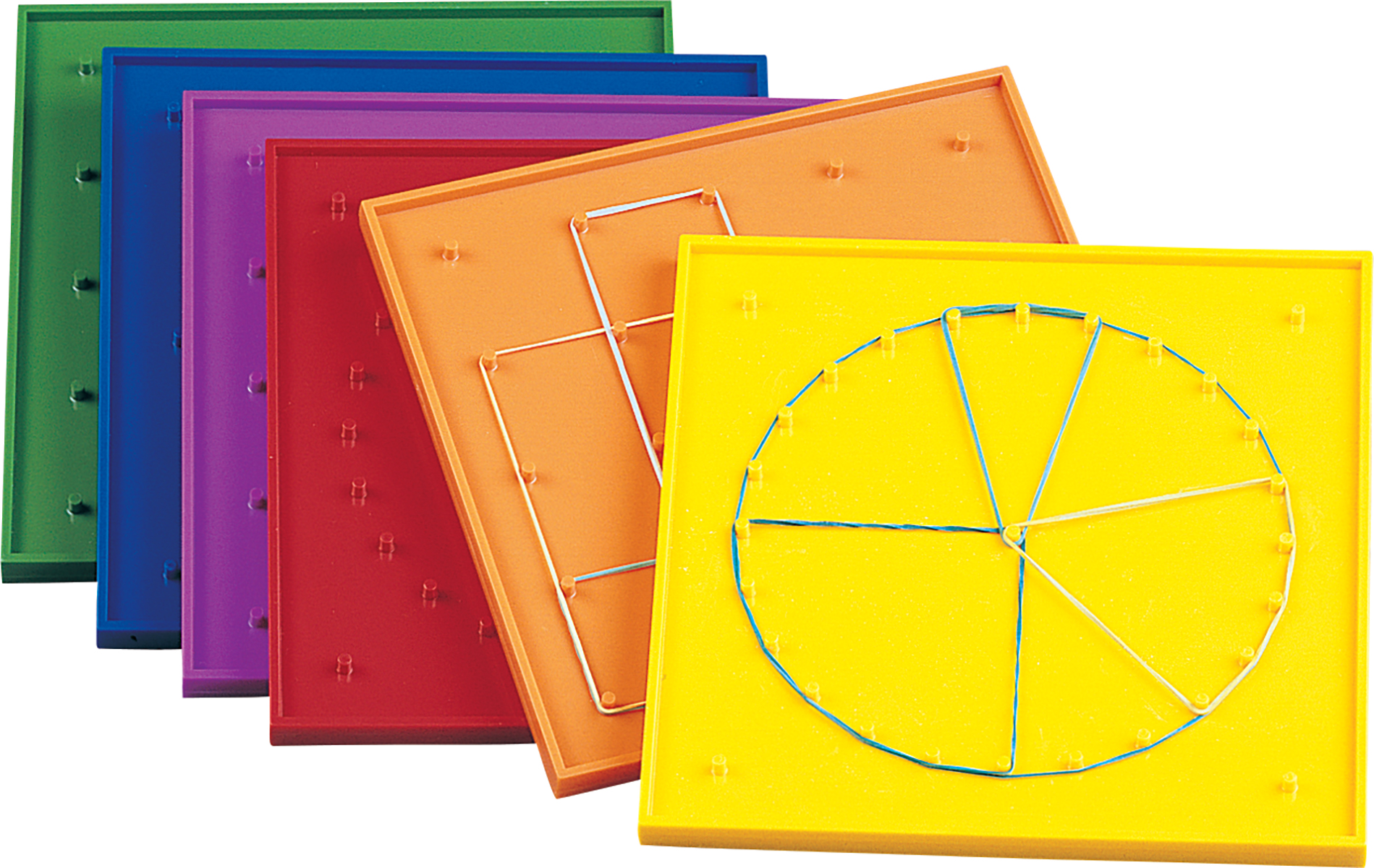  Rainbow Geoboards: Double-Sided Set of 6 