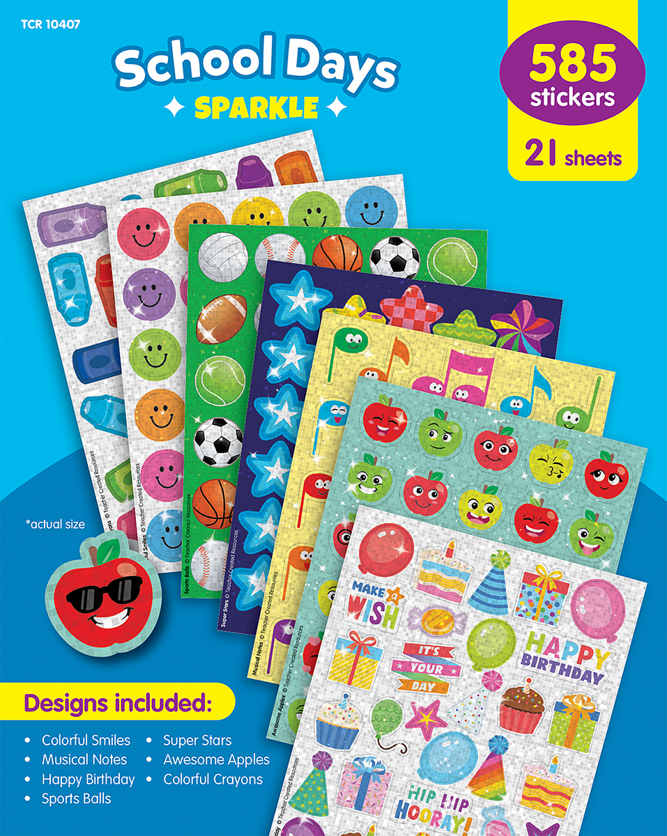 School Days Sparkle Stickers