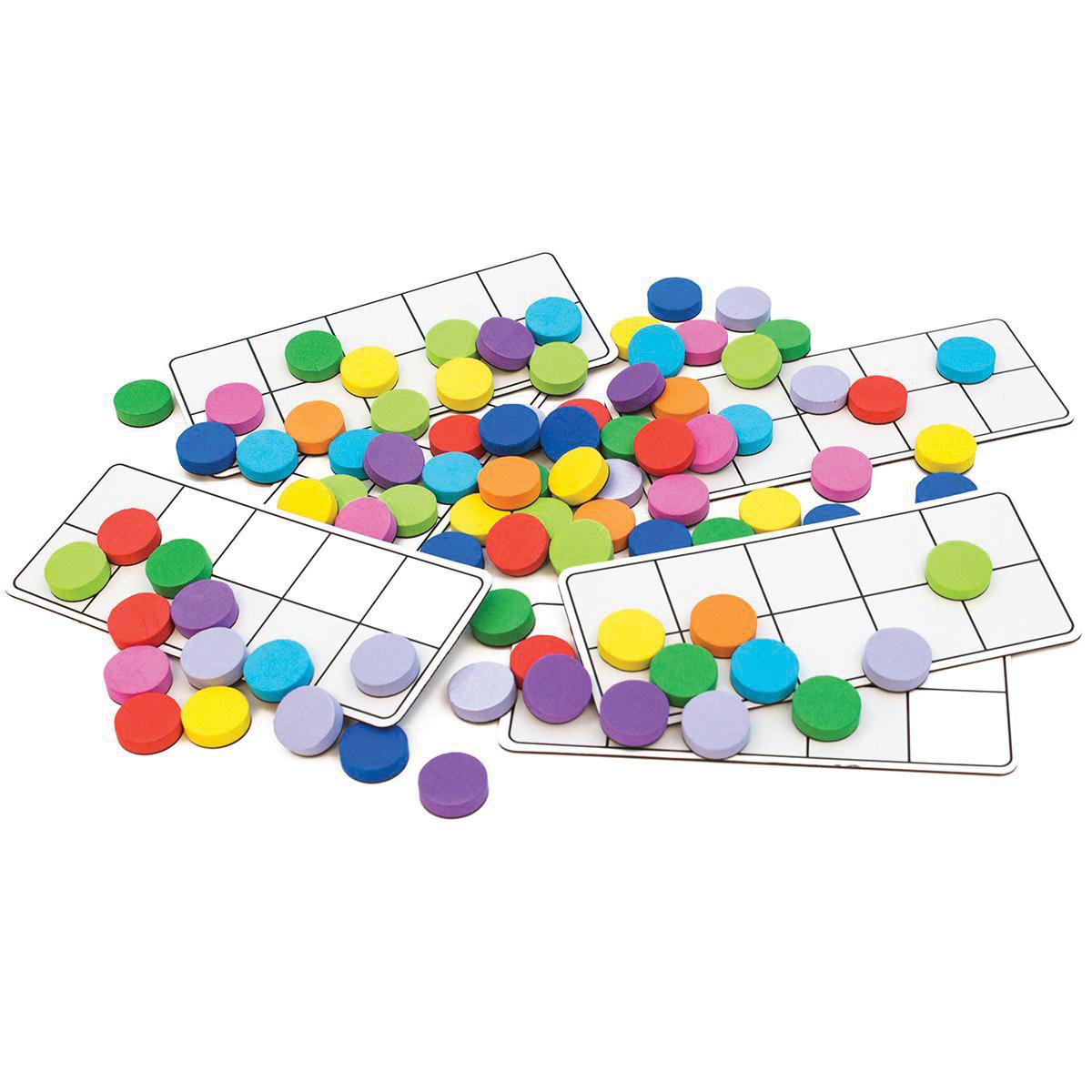  Rainbow Magnetic Ten Frames (100 counters, 10 frames) 